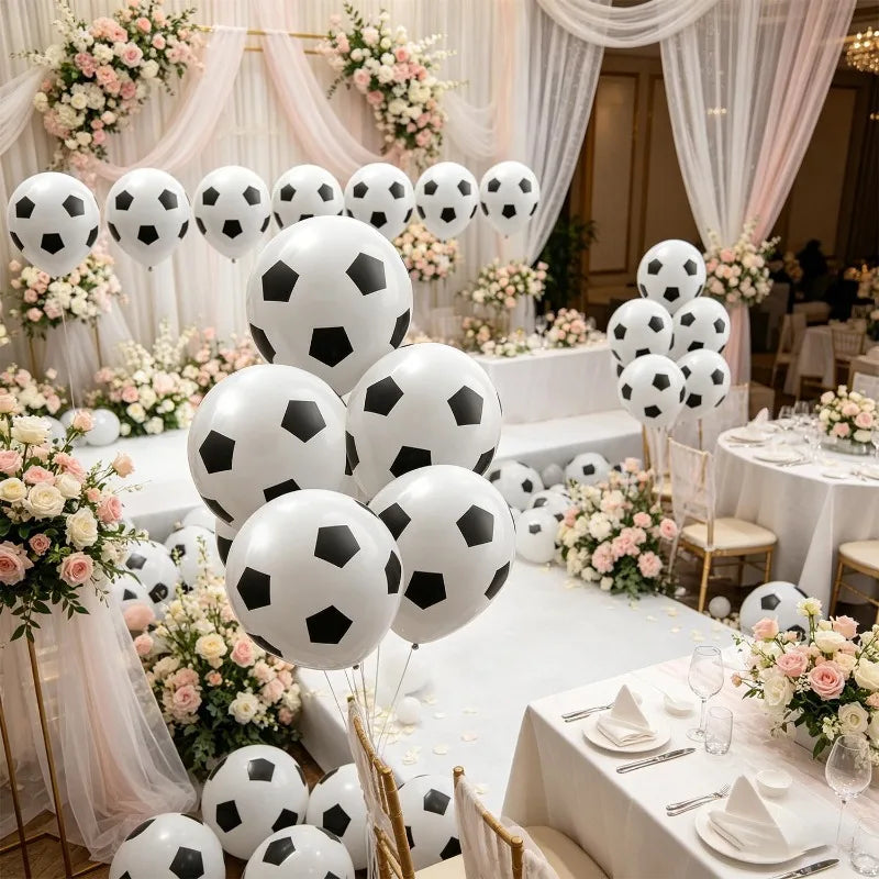 60/20PCS 12inch Latex Football Balloons Set Inflatable Soccer Balloon Kids Toys Sport Theme Party Supplies Birthday Decoration Quake