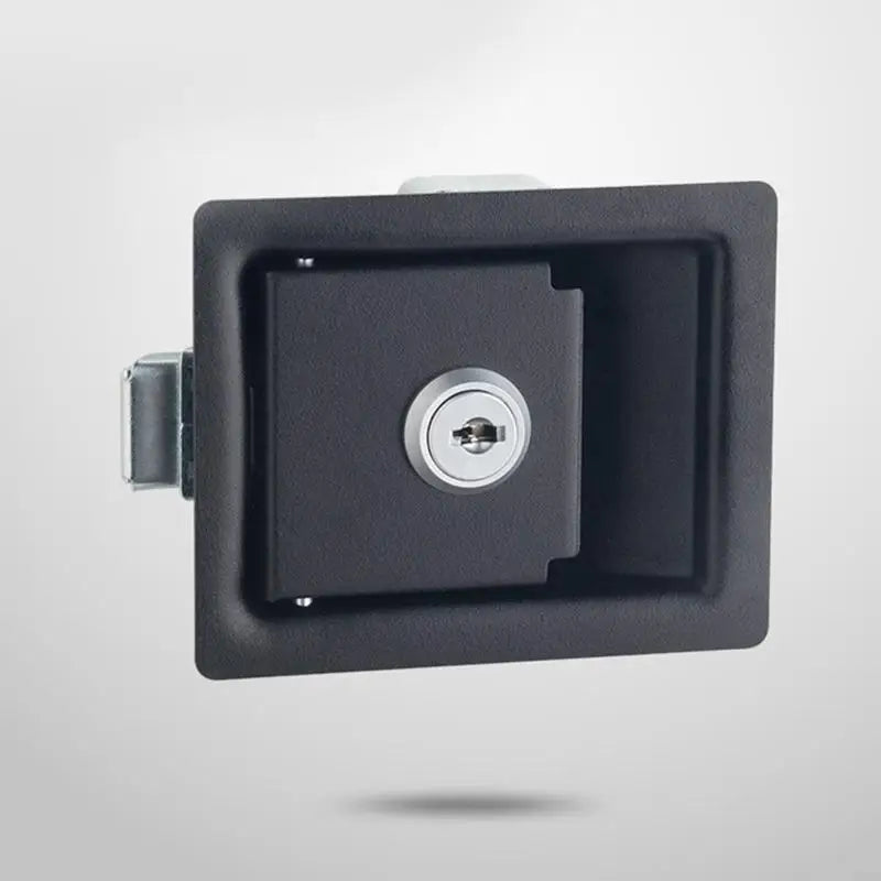 H8WE Upgraded RV Door Lock Black Trailer Door Lock with Paddle Entrance Door for Latch for Trailer Quake