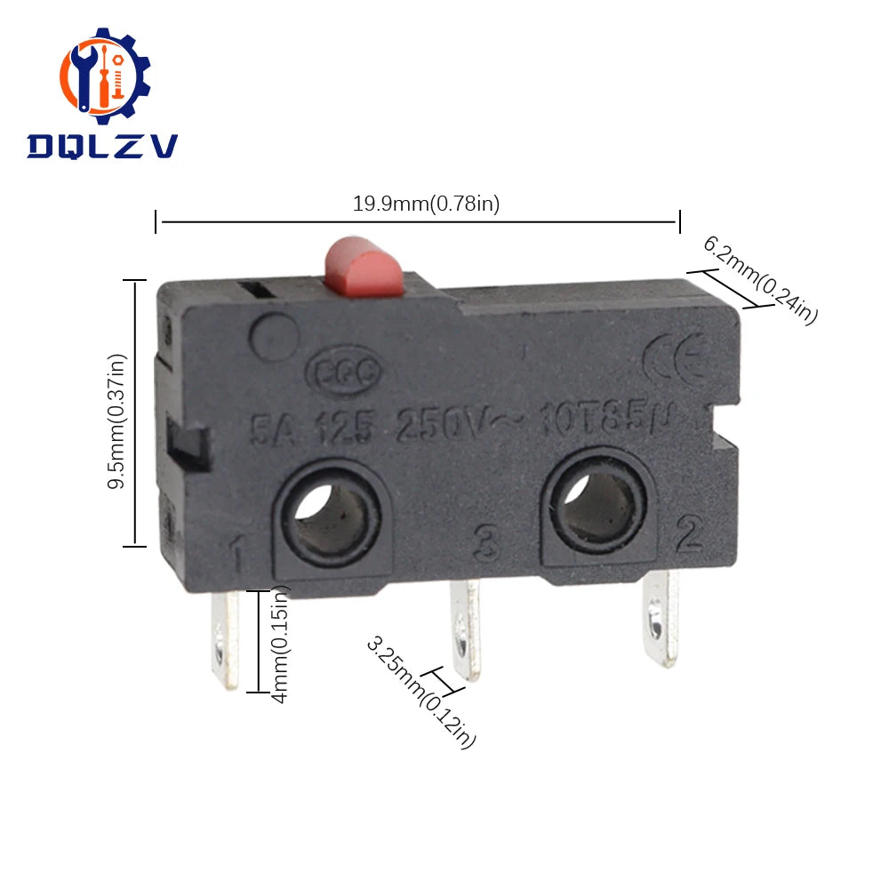 5A 125V250V KW12 Travel Limit Switch KW11-3Z-2 With Handle 16mm Contact Button Micro switch KW12-N 2Pin/3Pin KW12-A NO/NC Quake