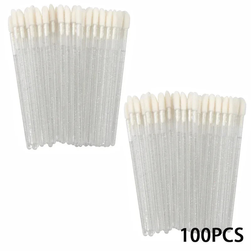 Applicator Wands Wholesale Disposable Lip 100/300PCS Brush Makeup Brushes Lipstick Eyelashes Extension Tool Beauty Accessories Quake TransparWhite 100pcs