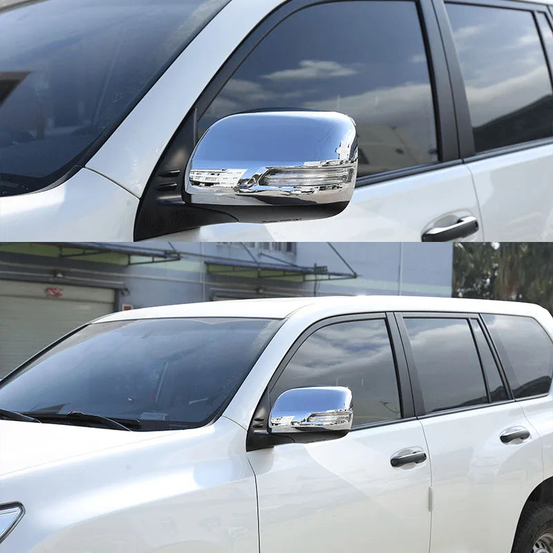 For Toyota Land Cruiser 150 Prado FJ150 2018 2019 2020 2021 Chrome Side Door Rearview Mirror Cover Cap Trim Frame ABS Car Parts Quake