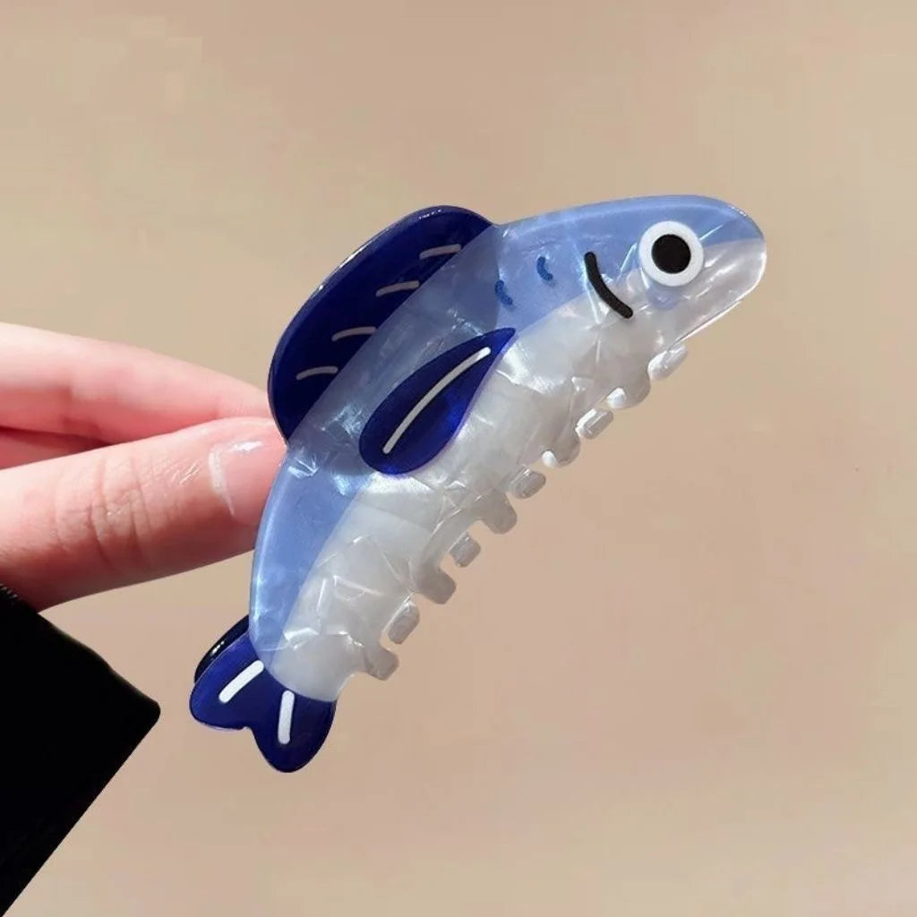 Creative Cute Sardine Grab Clip Women's Premium New Back Head Plate Hairpin Headgear High-end Shark Clip Quake 8cm