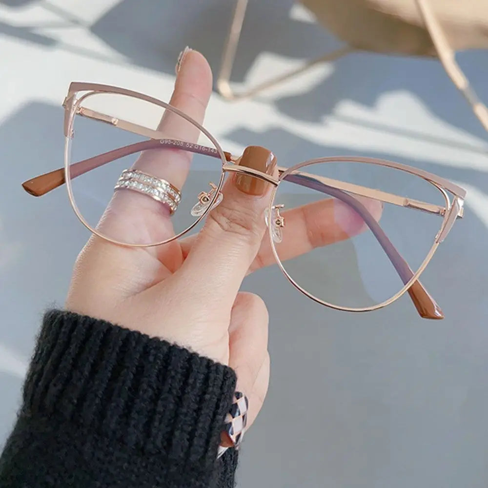 Blue Light Blocking Glasses for Women Fashion Office Optical Spectacle Computer Glasses Blue Ray Blocking Eye Protection Eyewear Quake Brown