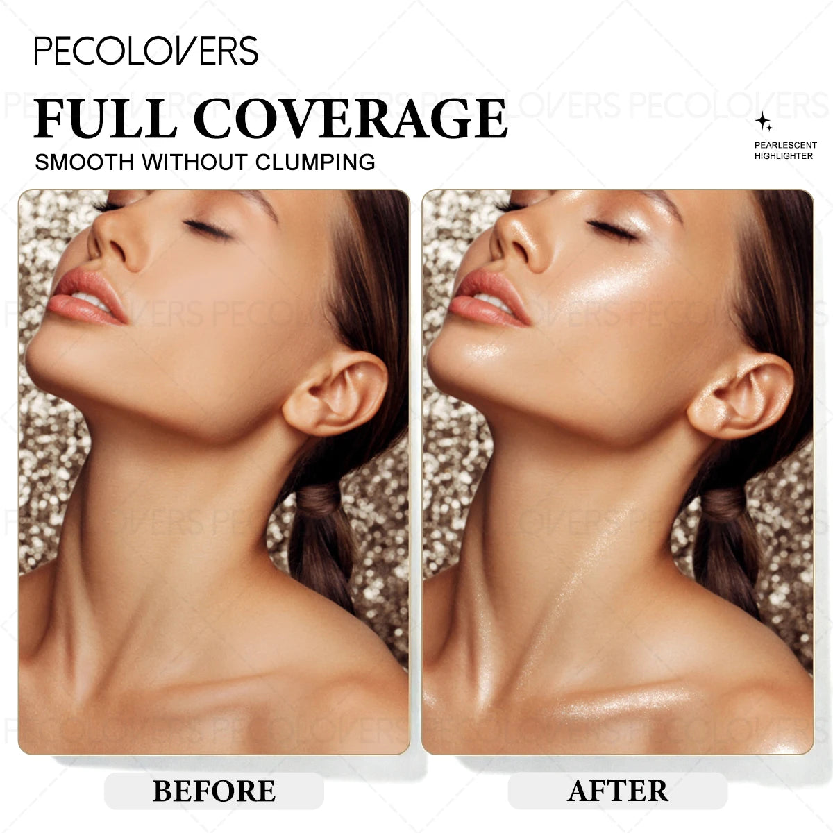 1PC Multi Functional High Disc, Champagne and White Silver Colors, Brightens The Face and Eyes, Waterproof and Sweat Proof Quake