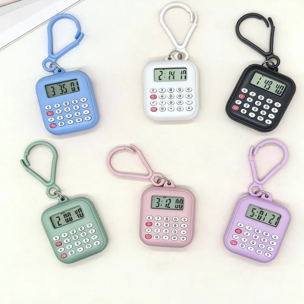 Multifunctional Mini Calculator 8 Digits Display Portable Keychain Calculator Lightweight Silent Button Electronic Calculator Quake
