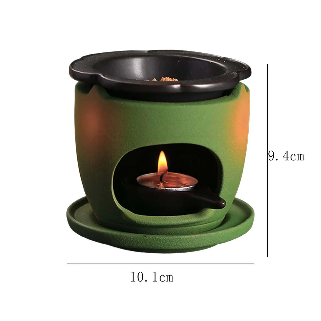 Oil Burner Aroma Oil Warmer Aromatic Lamp Diffuser Tealight Holder Furnace for Living Room Patio Bathroom Bedroom Meditation Quake