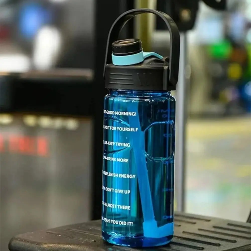 1.5L/2L/3L Sports Water Bottle Portable Leakproof Large Capacity Water Jugs Lightweight with Time Marker Clear Drink Bottle Quake