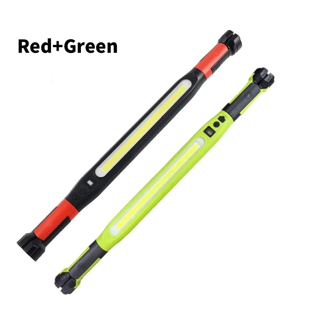 Portable Emergency Work Light USB Rechargeable Magnetic Flashlight 360 Hook Lamp for Outdoor Camping Workshop Quake Red 1