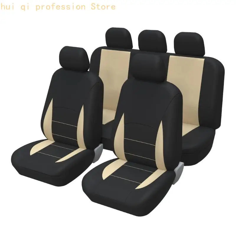 Universal Full Car Front And Rear Covers Protectors Set-Washable Easy Fit H8WE Quake creamy white CN