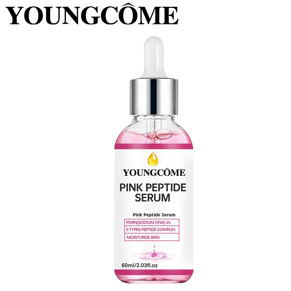 Pink Peptide Glow Facial Serum Dark Spot Care Even Skin Tone Enhance Elasticity Smoothing Firming Skincare Quake