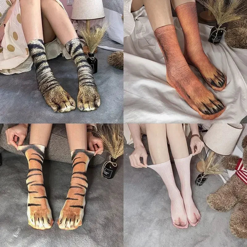 3D animal shaped socks with cute patterns and digital printing simulation fun home personalized socks Quake