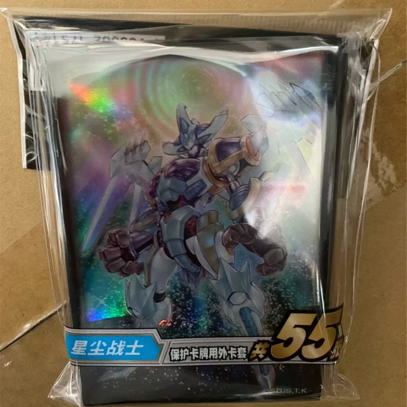 Hot 55PCS Set Yu-Gi-Oh! Stardust Warrior‌ Card Sleeves 63x90mm Official Protective Covers Anime Card Game Gift for Collectors Quake