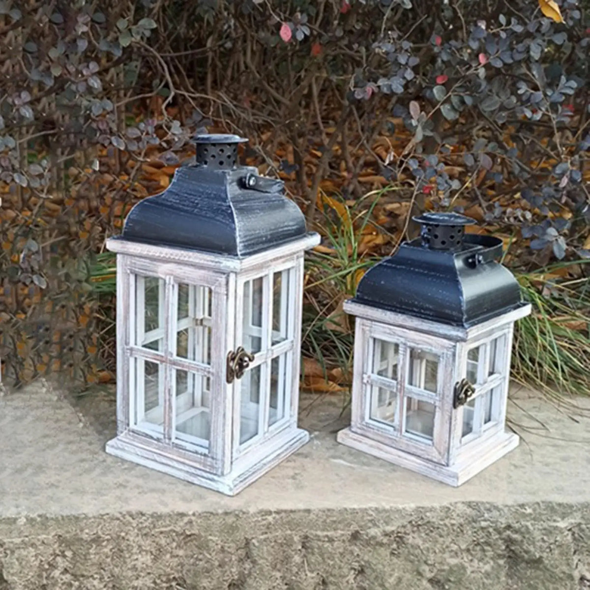 Traditional Wooden Lanterns Candle Holder Wedding Centerpiece White Wind Lantern Quake