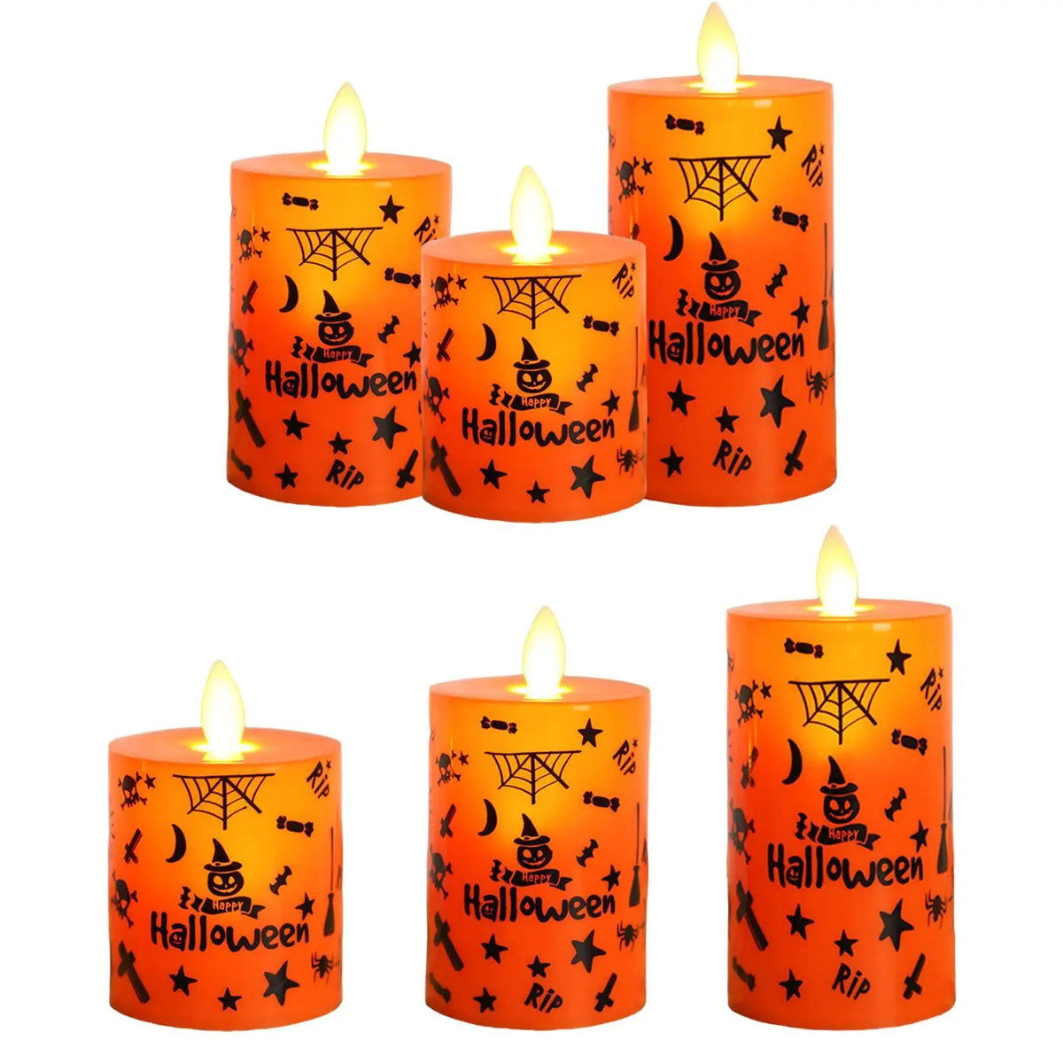 LED Pillar Candle Party Centerpiece Halloween Flickering Flameless Candle Quake