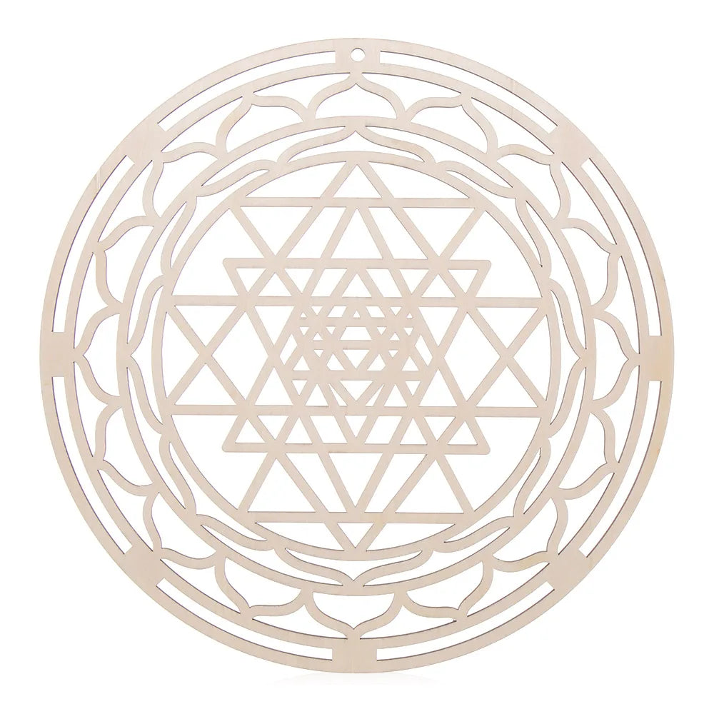 Wooden Wall Sign Flower of Life Shape Laser Cut Wood Wall Art Home Decor Handmade Coasters Craft Making Sacred Geometry Ornament Quake Style 2-30.5cm