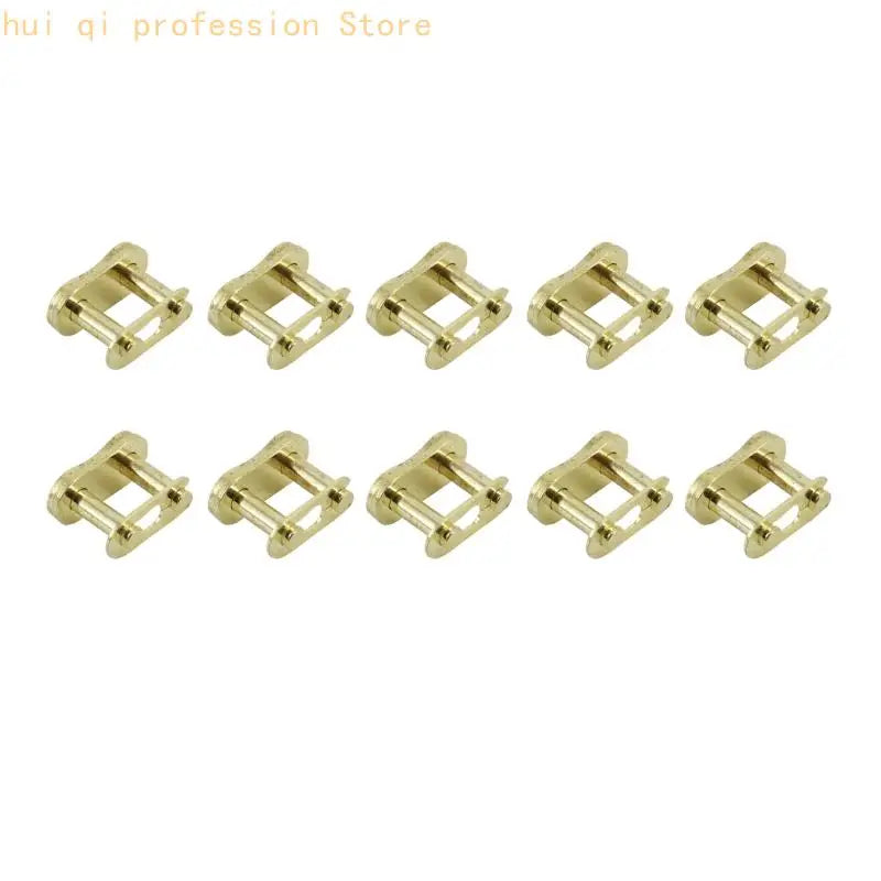 Chain Connector Chain Joining Clip 10 Pack, Gold Metal Part for Motorcycle Repair, Spare Supply, and Routine Service H8WE Quake 428 CN