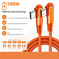 Type C to Type C Charging Cable 100W Output USB C Data Cable Nylon Braided Construction Wide Compatibility K1KF Quake double elbow for 3m CN