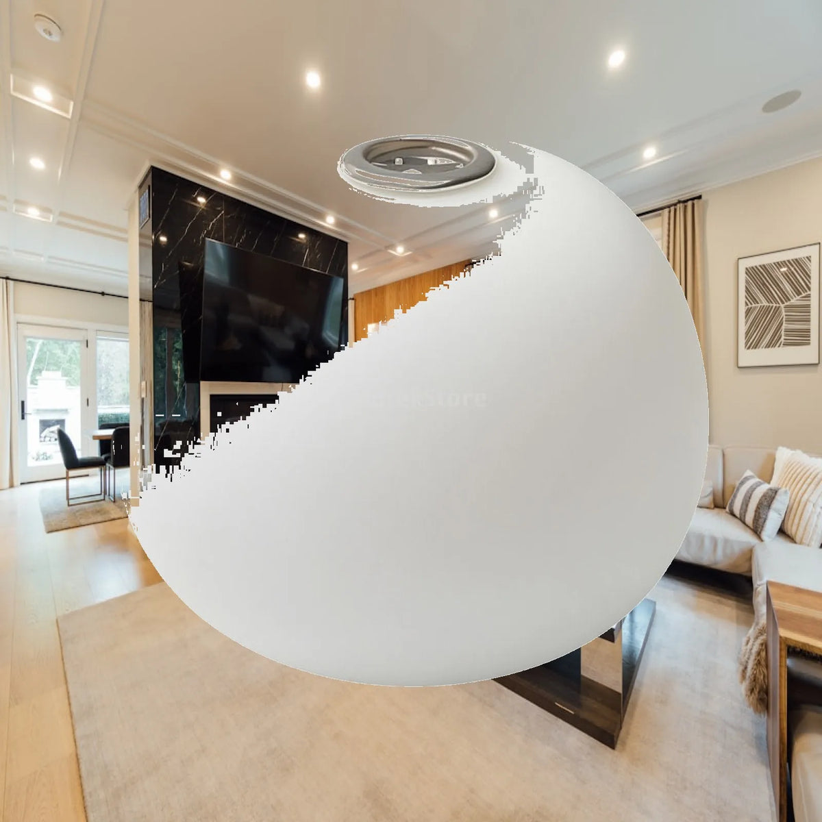 Frosted Glass Ceiling Lamp Shade G9 Round Winter Melon Shape Replacement for Pendant Light Soft Glare Free Home Decor Quake Default Title
