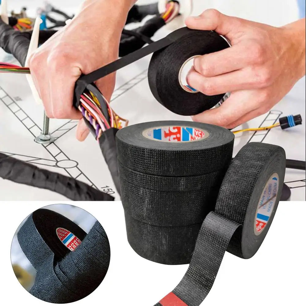 25m Tape Cable Harness High Temperature Resistance Adhesive Cloth Insulation Tape Filler Adhesive Sealant Quake