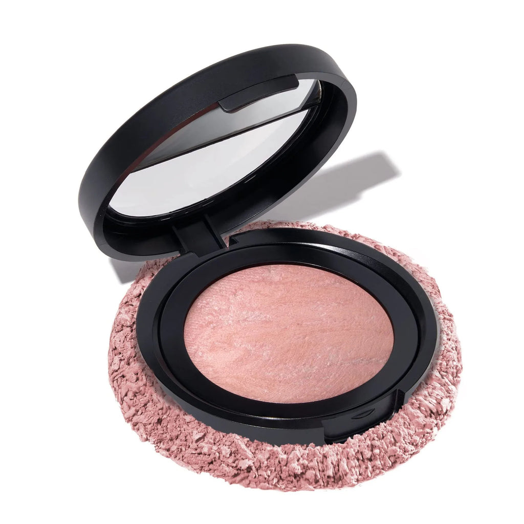Korean Style Single Color Baking Blush Sculpting Face Powder Shimmer Pearl Glow Valentine's Day Gift for Women Makeup Quake Pink