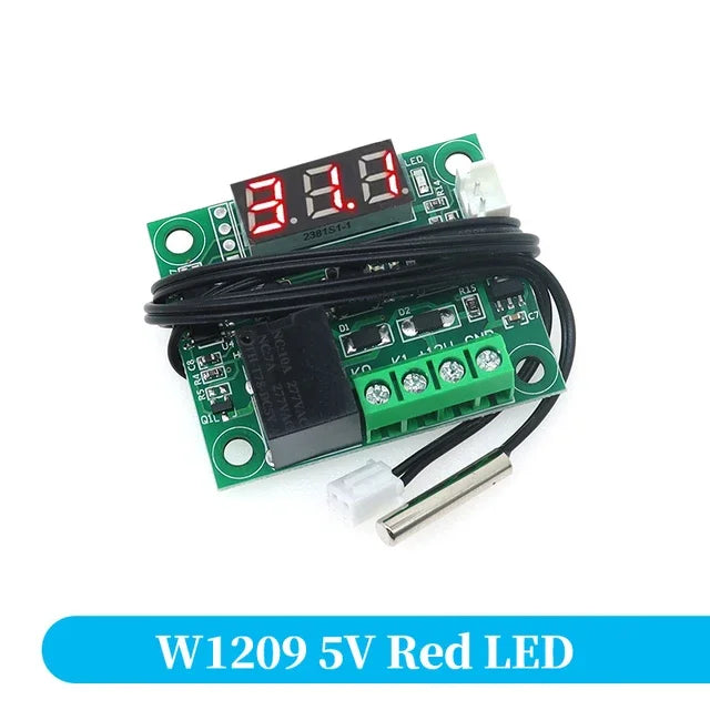 Javino W1209 DC 5V 12V heat cool temp thermostat temperature control switch temperature controller thermometer thermo controller Quake 5V Red