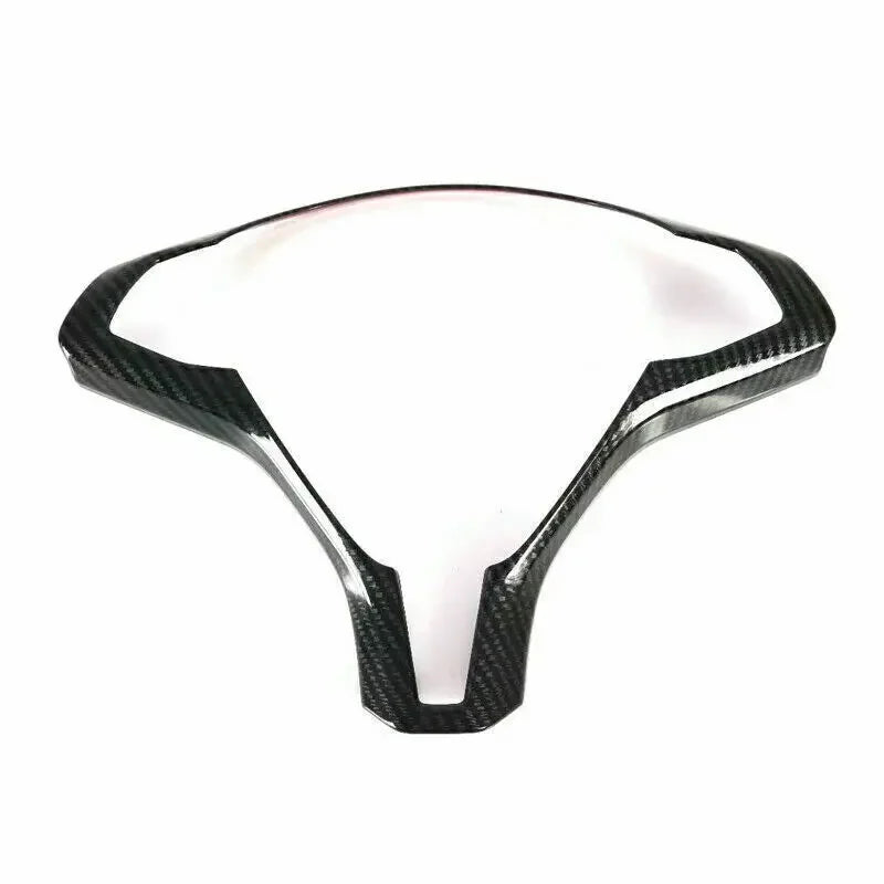 For Tesla Model X and Model S 2016-2021 ABS Carbon Fiber Style Inner Car Steering Wheel Panel Cover Trim Frame Decor Silver ABS Quake