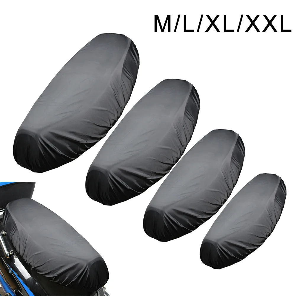 Motorcycle Rain Seat Cover Universal Flexible Waterproof Saddle Cover Black Seat Cover Rain Resistant Car Seat Protective Cover Quake