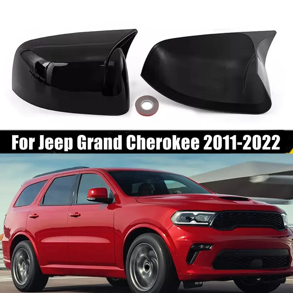 For Jeep Grand Cherokee 2011-2022 Car Sticker Rearview Side Mirror Cover Wing Cap Exterior Door Rear View Case Trim Carbon Fiber Quake