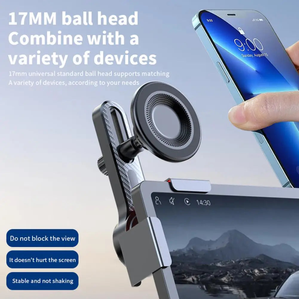 Car Phone Holder Magnetic Dashboard & Screen Mount Adjustable Shock-Absorbing Clip Stand for GPS Navigation Quake