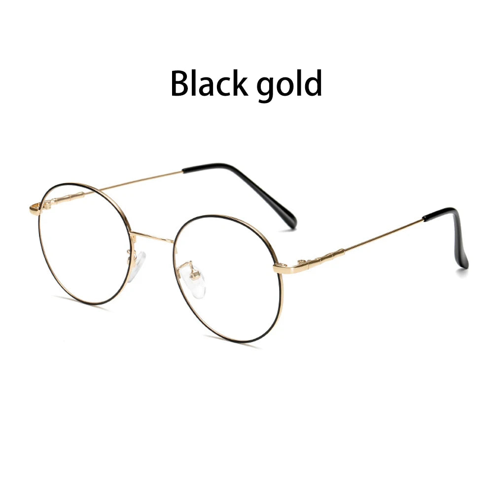 High-definition Blue Light Blocking Glasses Women Men Fashion Classic Metal Round Computer Goggles Anti Blue Rays Nerd Eyewear Quake Black gold