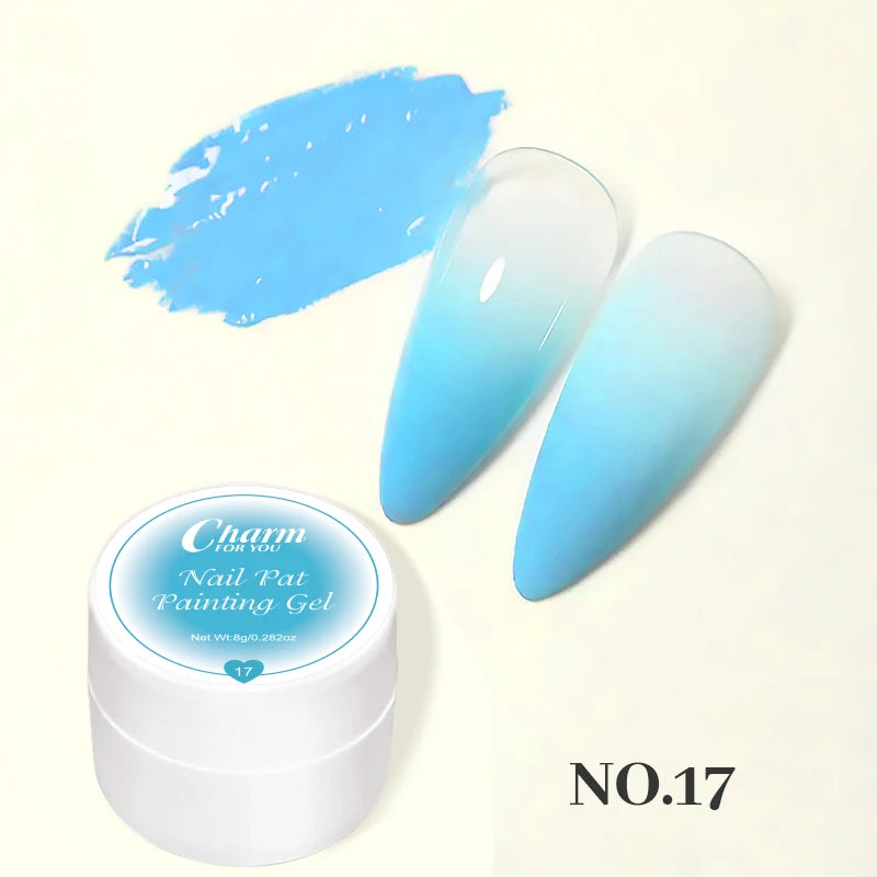 20 Colors Pat Painting Gel,Gel Nail Polish,Soak Off UV LED Gel Polish,Gel Paint For Nail Art Drawing Gel Nail For Art Design Quake 17