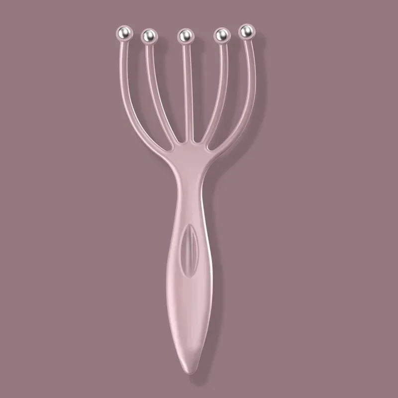 Head Relax Massager Healing Neck Claw Massage Anti-stress Pain Relief Octopus Scalp Spa Headache Stimulate Blood Circulate Quake Pink