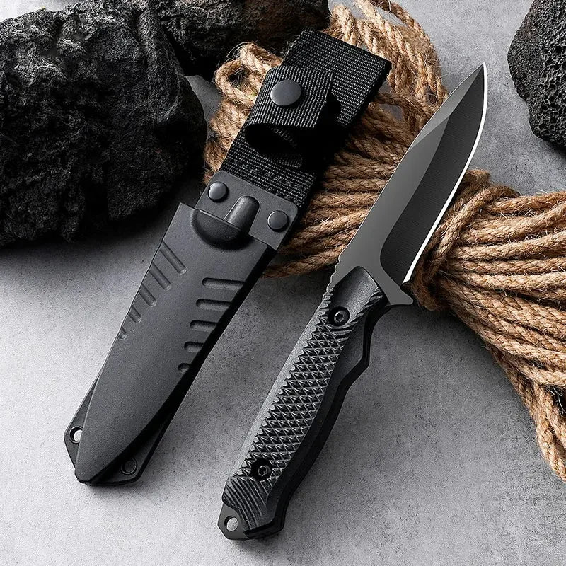 1pc stainless steel sheath pocket knife, high hardness knife, portable sheath peel knife outdoor barbecue knife Quake