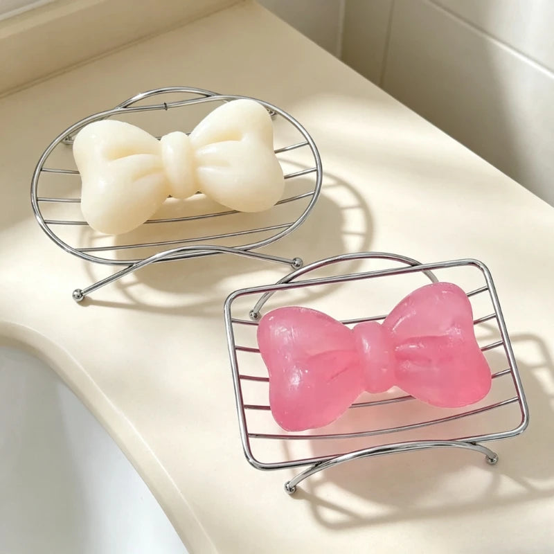 Stainless Steel Draining Soap Holder Creative Simple Punch Free Bathroom Wall Mounted Soap Dish Household Accessory Quake