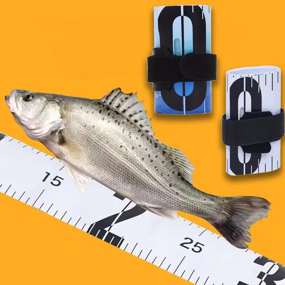 1Pc Fish Ruler Fish Measuring Tape Folding Fishing Ruler Roll up Fishing Tape Measure with Storage Strap Waterproof Pvc Fish Measuring Tape Quake