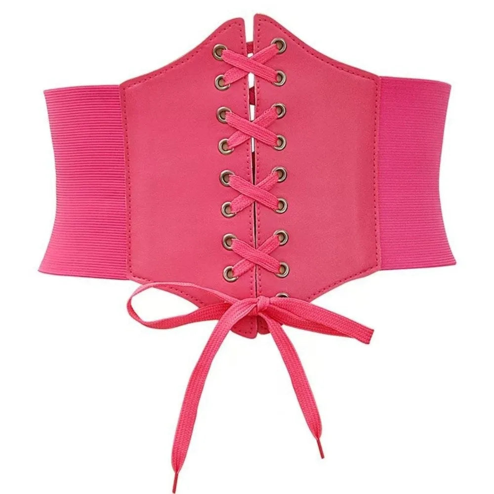 Wide Corset Waist Belt Elastic Design Slimming Waistband Strap External Wear Decorative Waist Strap For Skirts Dress Top Clothes Quake