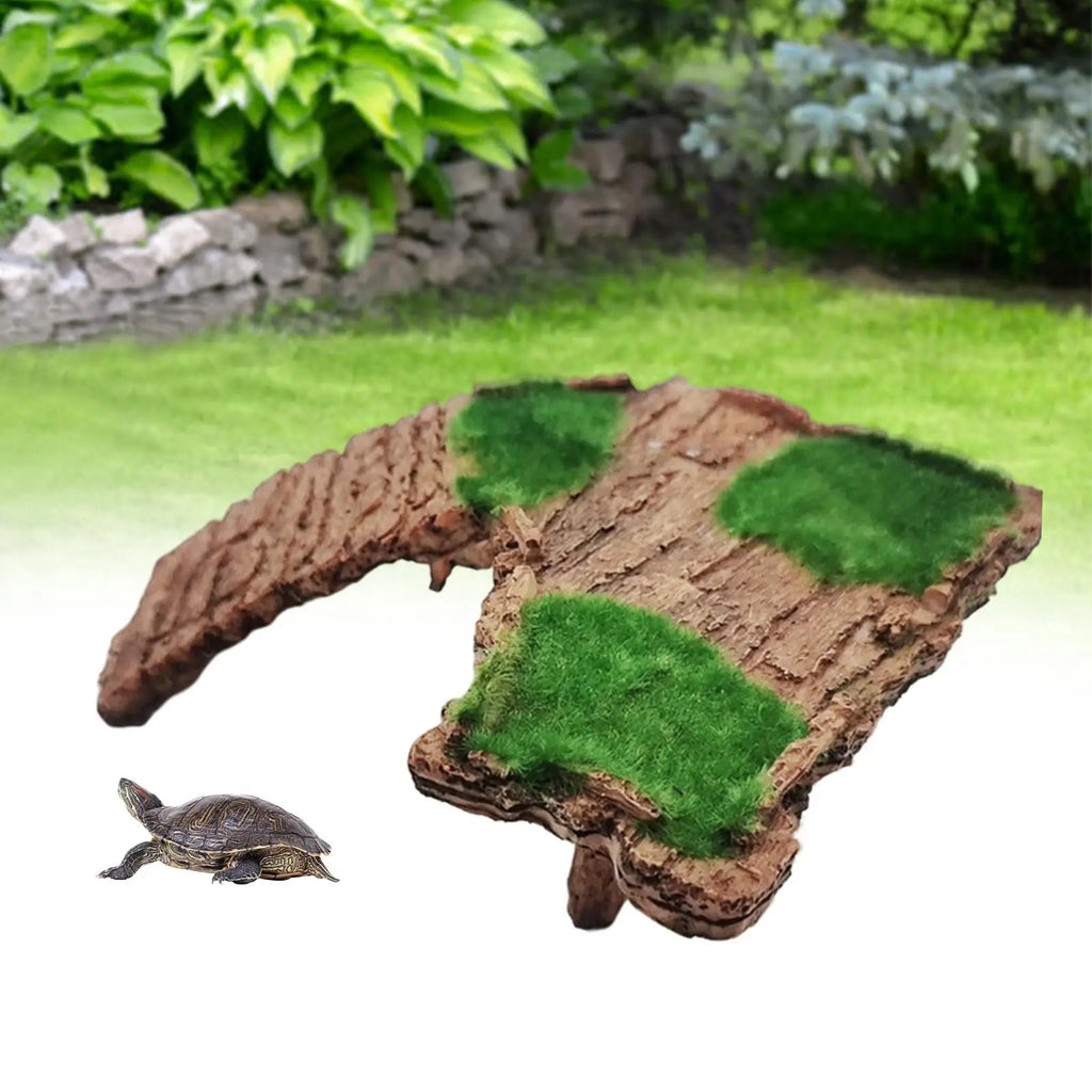 Poly-resin Turtle Reptile Climbing Ladder Basking Resin Climbing Ladder Design Multifunctional for Quake 215x7x6cmB