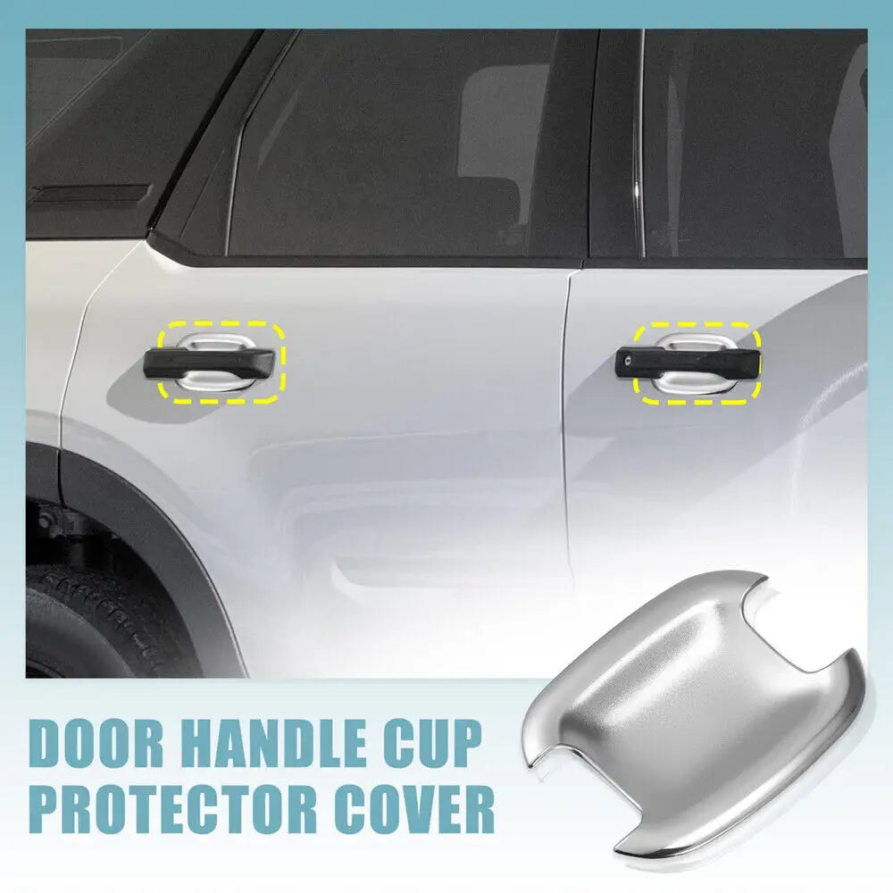 For Ford Bronco Sport 2021 2022 4Pcs Silver ABS Car Exterior Door Handle Bowl Cup Cover Guard Trim Case Accessories Chrome Quake