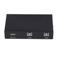 2 in 1 Out USB Print Sharer, 2 USB 2.0 Ports Splitter Printer Adapter Sharing Device Switch Box for PC Printer Computer K1KF Quake black