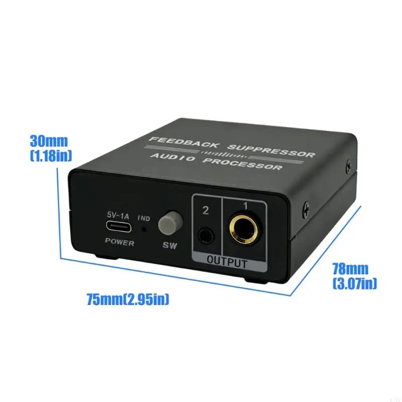 Microphone AntiHowling Feedback Suppressor Portable Sound Processor with Front Gains Control for Recording Setups, Live K1KF Quake