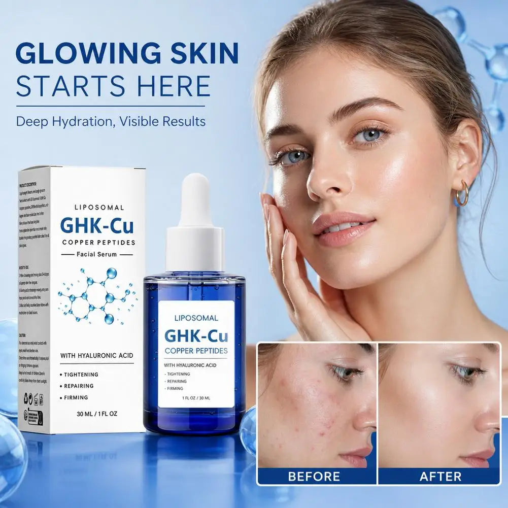 Zyvarn GHK-Cu Facial Serum | Copper Peptides Moisturizing Firming Essence with Hyaluronic Acid for Skin Tightening & Repairing Quake