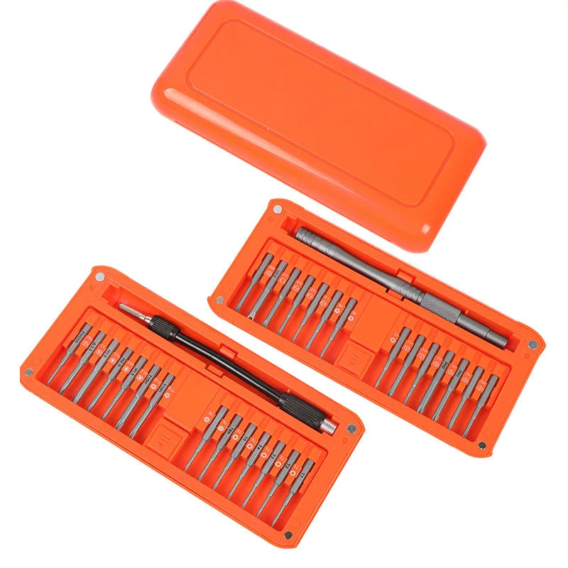 30-in-1 S2 Long Bits Screwdriver Set Magnetic Storage Case Professional Pry Tool Quake