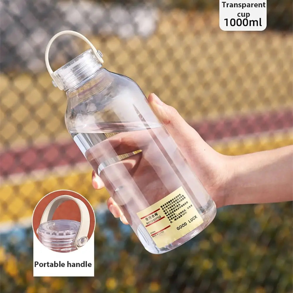 1Pcs 400ML/1L Transparent Plastic Cup Students Simple Water Cup with Text Portable Cup Sports Large Capacity Water Cup Quake 1000ml
