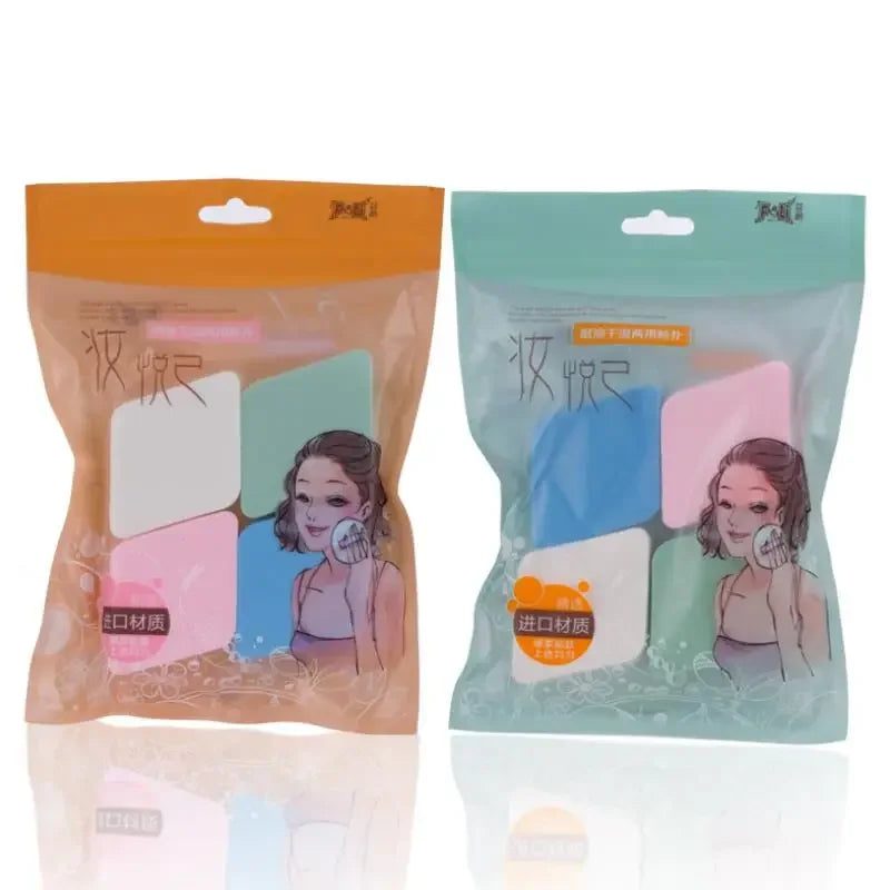 4pcs Diamond Sponge Puff Makeup Base Foundation Sponge Cosmetic Puff Powder Smooth Beauty Makeup Beauty Tool Quake