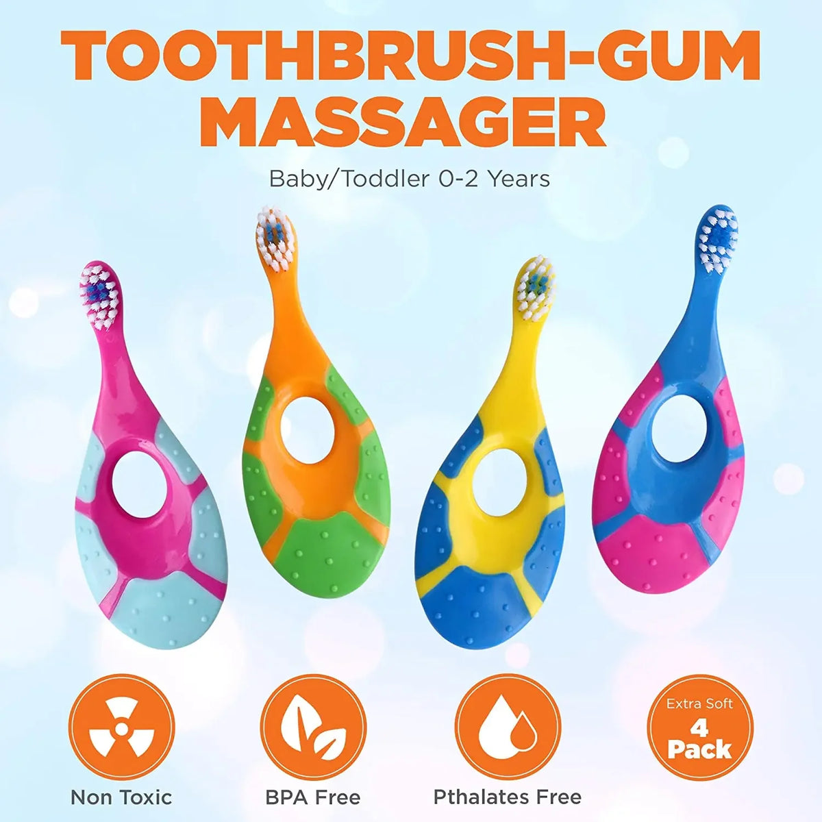 VVOCCI Kids Toothbrush 2-Pack | Soft Bristle BPA-Free Toddler Toothbrush for Training & Deciduous Teeth Care Quake