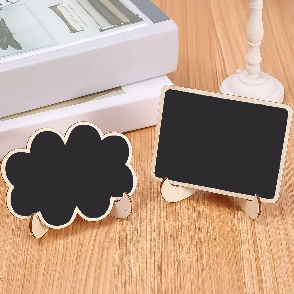 20/1PCS Wooden Blackboard Mini Board Message Label Sign Chalkboard Portable Table Decoration for Birthday Wedding Home Party Quake
