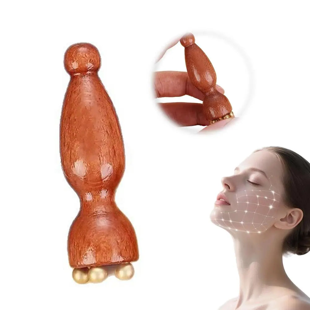 Facial massager tool Lotus Seedpod Shape Massager Sandalwood Face Eye Massage Tools Gua Sha Face Skin Care Massage Sticks Quake brown