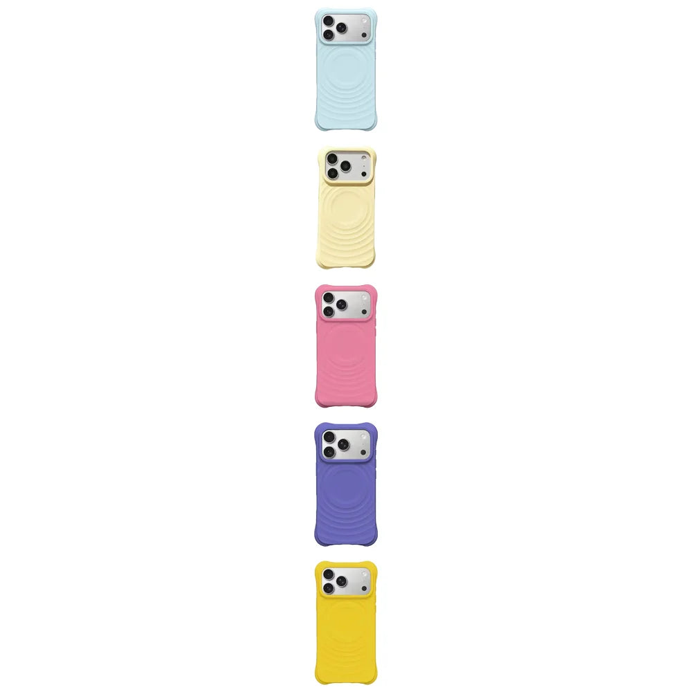 608233 Wave Magnetic Phone Cover for IPhone 13 14 15 16 17 18 Pro Max Case for IPhone 18Pro Quake