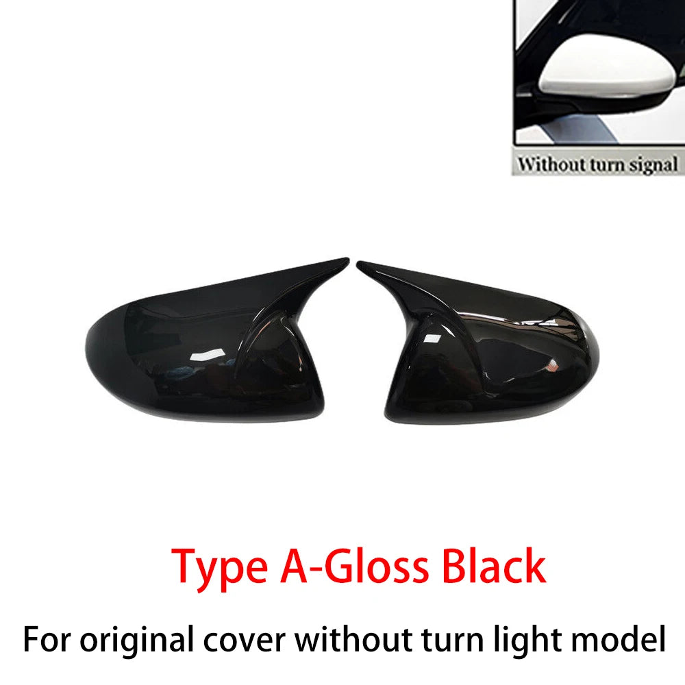 For Mazda 3 2010-2013 6 2009-2011 Rearview Side Mirror Cover Wing Cap Car Exterior Door Rear View Case Trim Carbon Fiber Look Quake Type A Gloss Black
