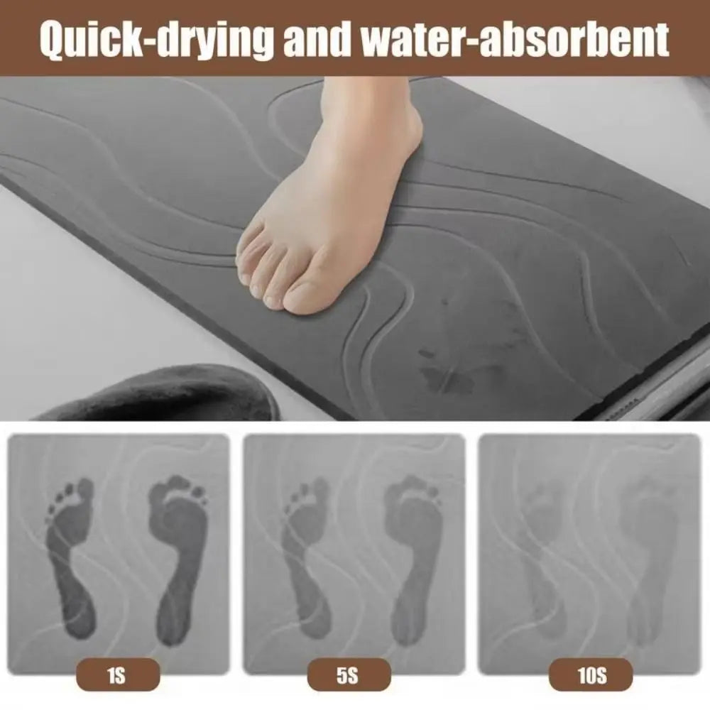 New 40x60cm Bathroom Anti-slip Mat Diatomite Stone Super Absorbent Entrance Carpet Anti-Slip Kitchen Floor Mat Quake